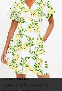 Loft Lemon Pront Mini Dress    Size 6